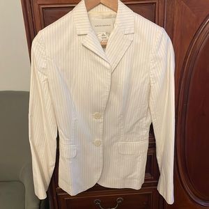 Banana republic size 4 blazer, white with a blue pinstripe